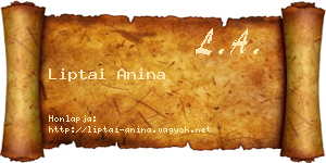Liptai Anina névjegykártya